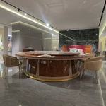 Modern Luxury High-end Diameter 3m Large Dining Table Solid Wood Marble Dinning Table Hotel Furniture Customizable